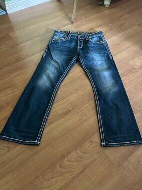 Rock Revival Men’s Bootcut Jeans – Size 32 | Dark Wash